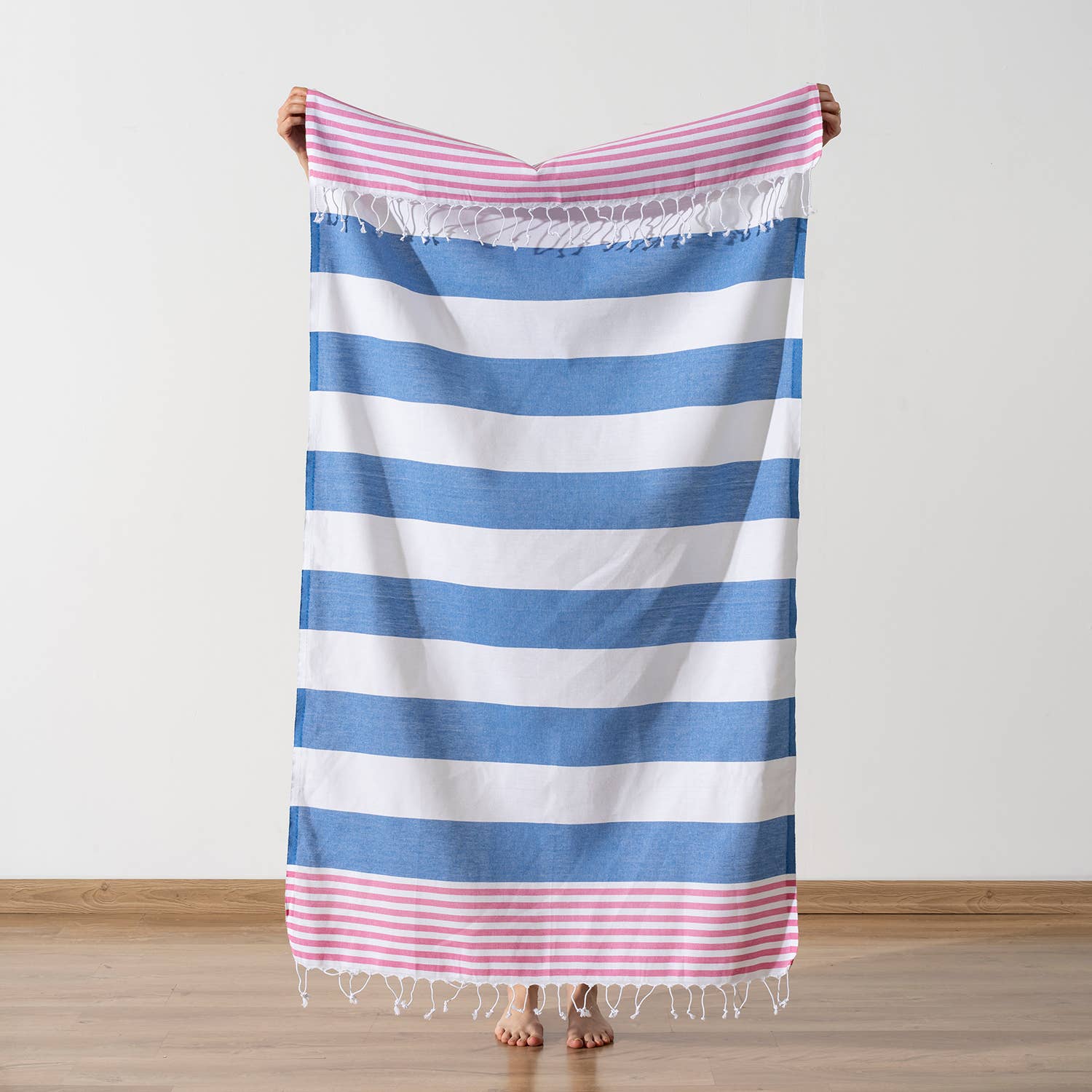 Light Weight 100% Cotton Beach Towels - Orange/Pink