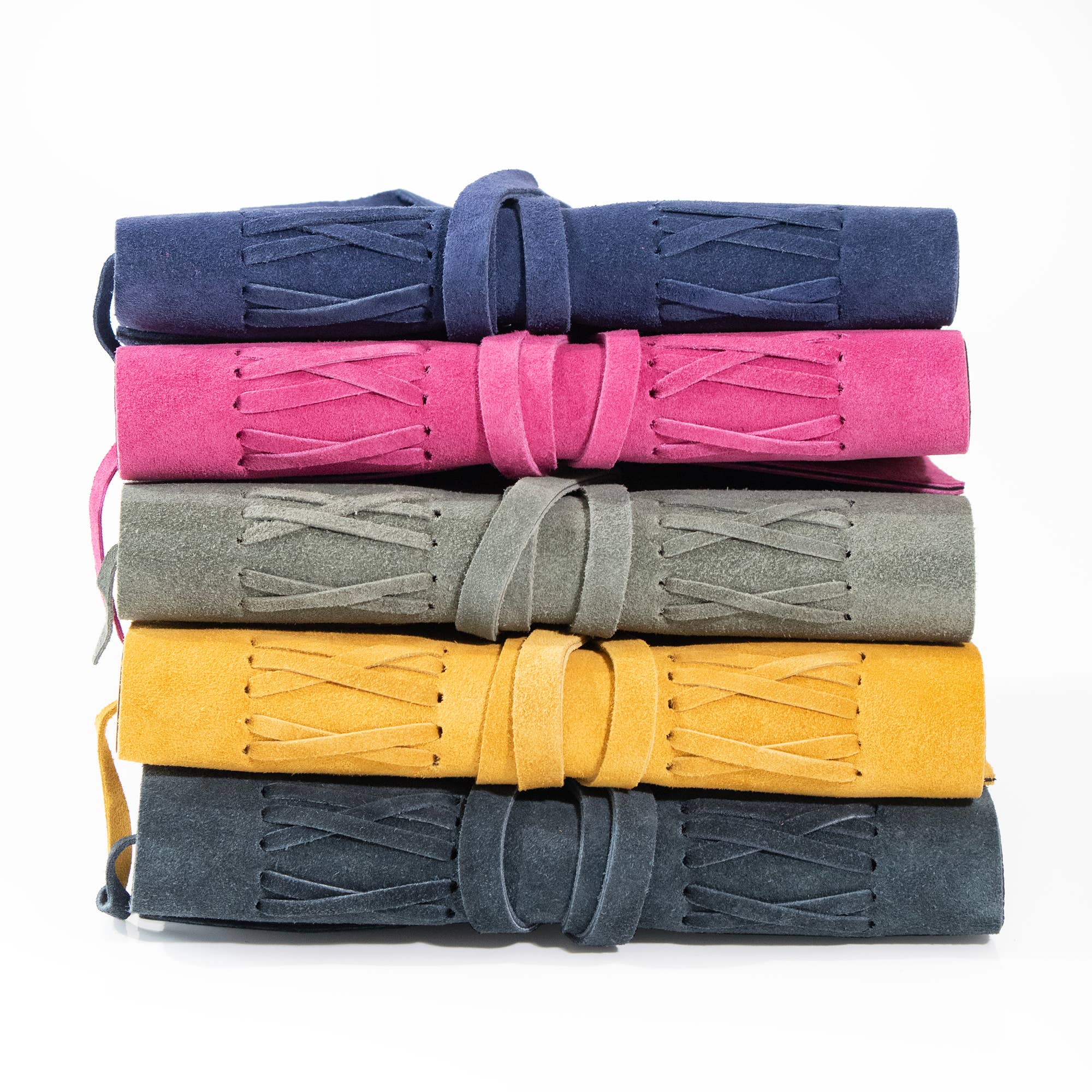 Suede Journal W/ Organic Cotton Paper Large: Dark Blue