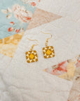 Quilt Block Dangle Earrings: Wild Prairie