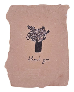 thank you bouquet on rose note card