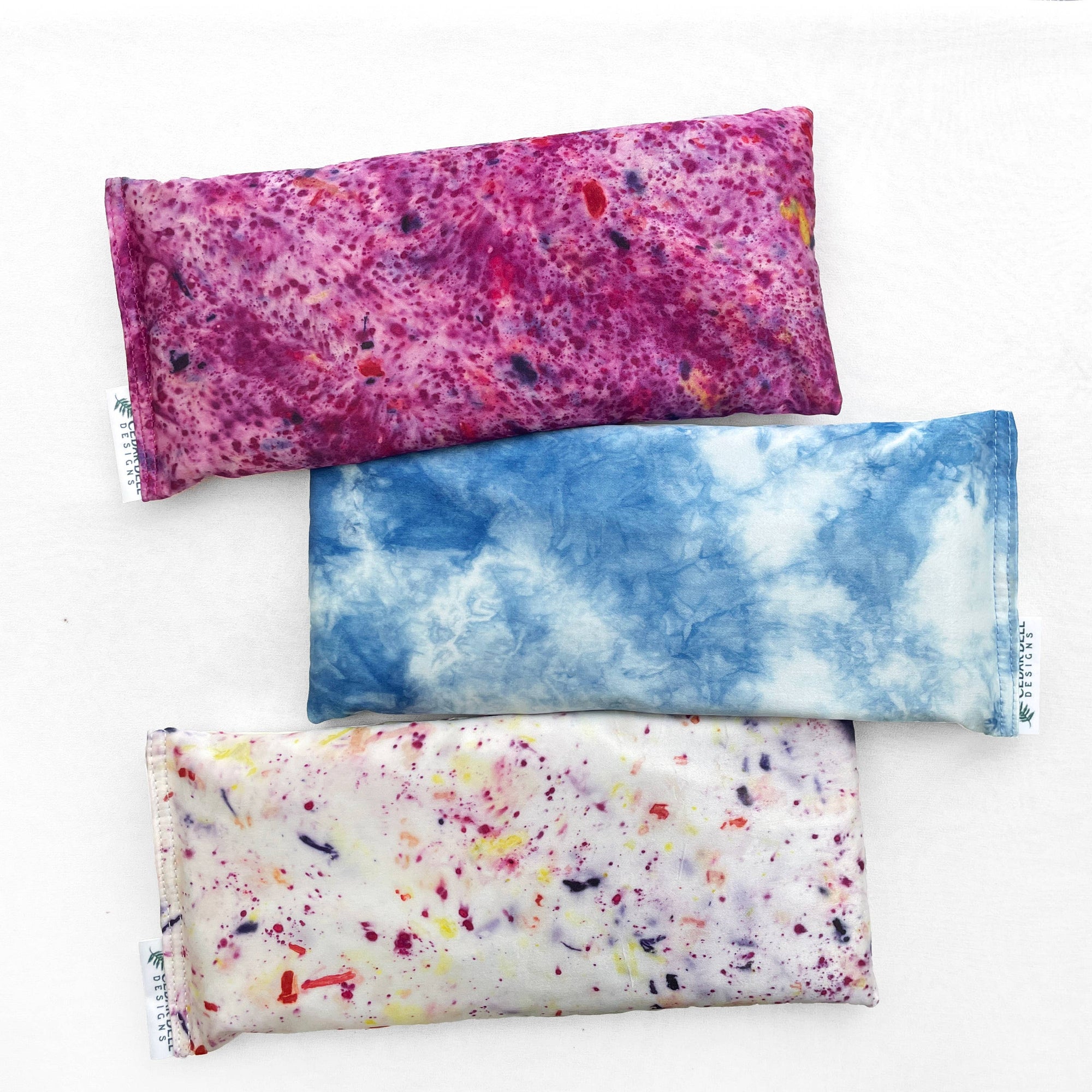 Naturally Dyed Silk Eye Pillow with Organic Filling: Multicolor Speckes