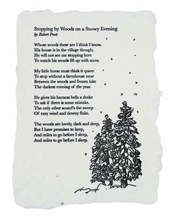 stopping by woods on a snowy evening robert frost poem art print