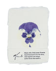 real pansy imprint note card