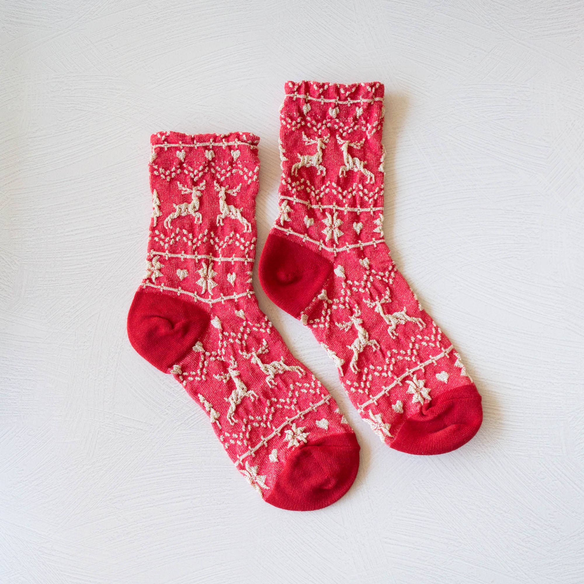 Christmas Glitter Casual Crew Socks: Dark Brown