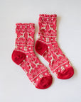 Christmas Glitter Casual Crew Socks: Dark Brown