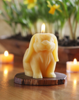100% Beeswax Bunny Candle
