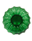3" Vintage Reproduction Glass Inkwell - Emerald Green