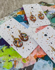 Artist Messy Paint Palette Earrings: Dark Brown