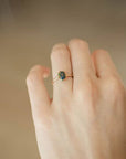 Black Opal Oval Ring in Gold Filled