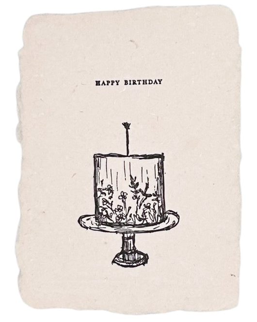 happy birthday cake note card