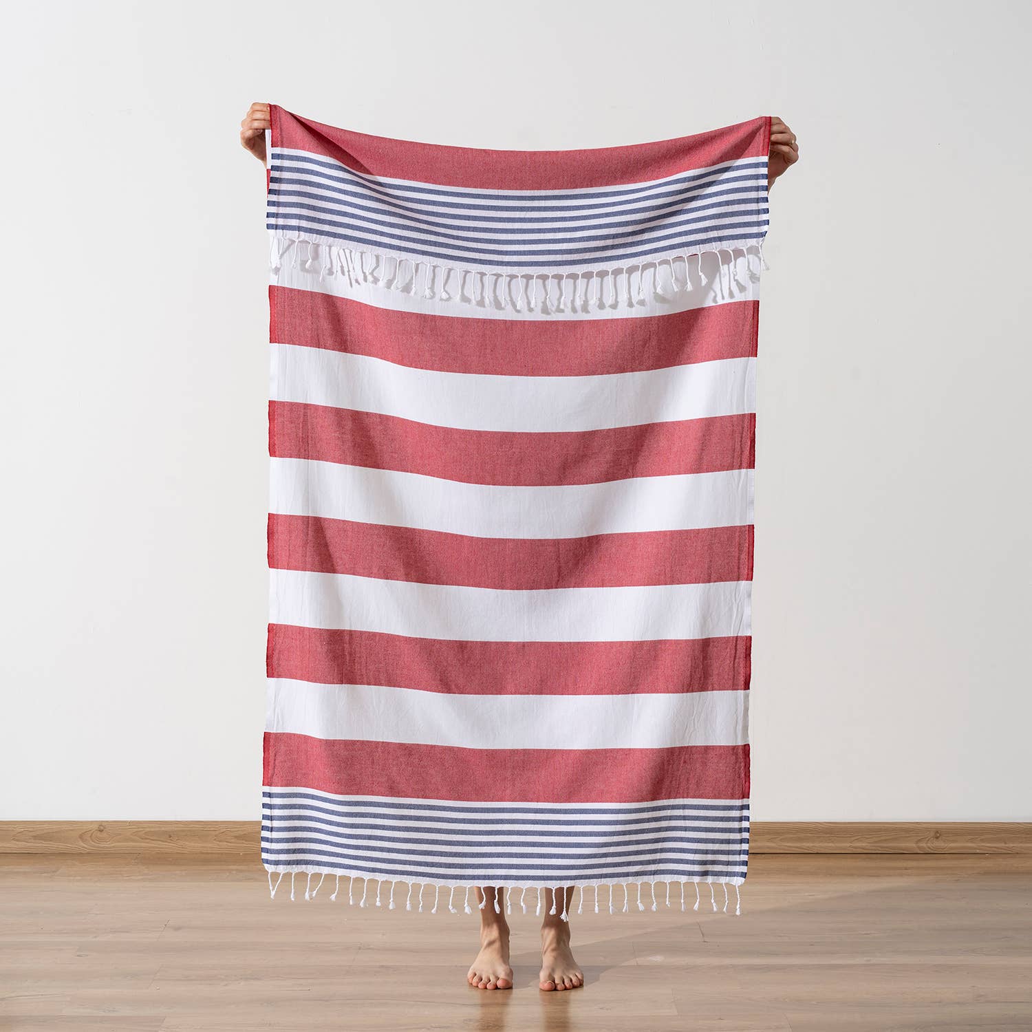 Light Weight 100% Cotton Beach Towels - Orange/Pink
