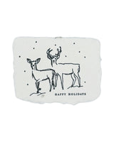 deer in snow happy holidays petite note card