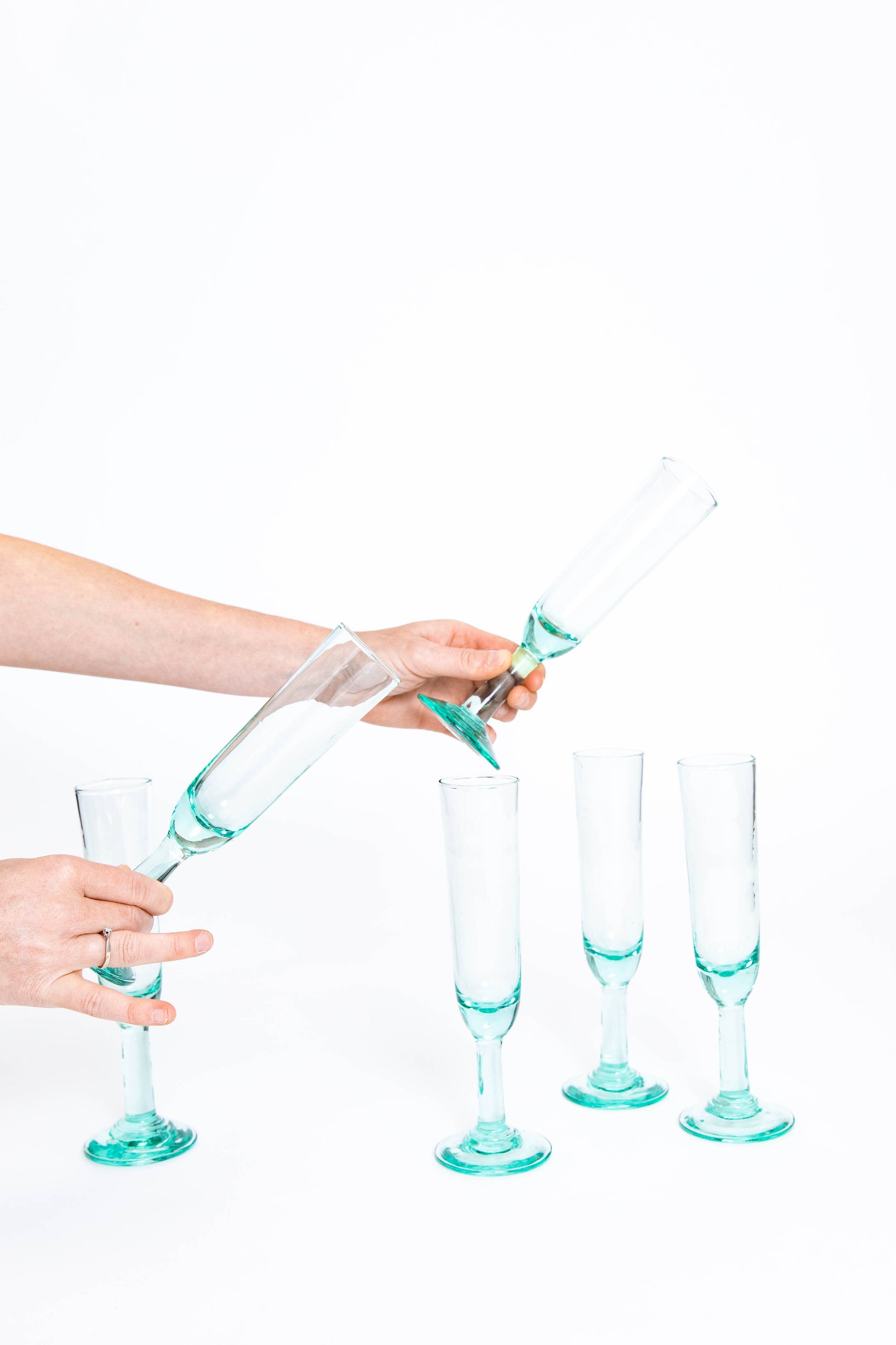 Handblown Champagne Flute Glass