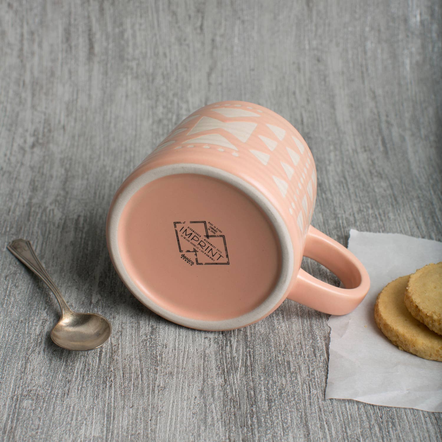 Danica Studio Pink Imprint Stoneware Mugs 12 oz