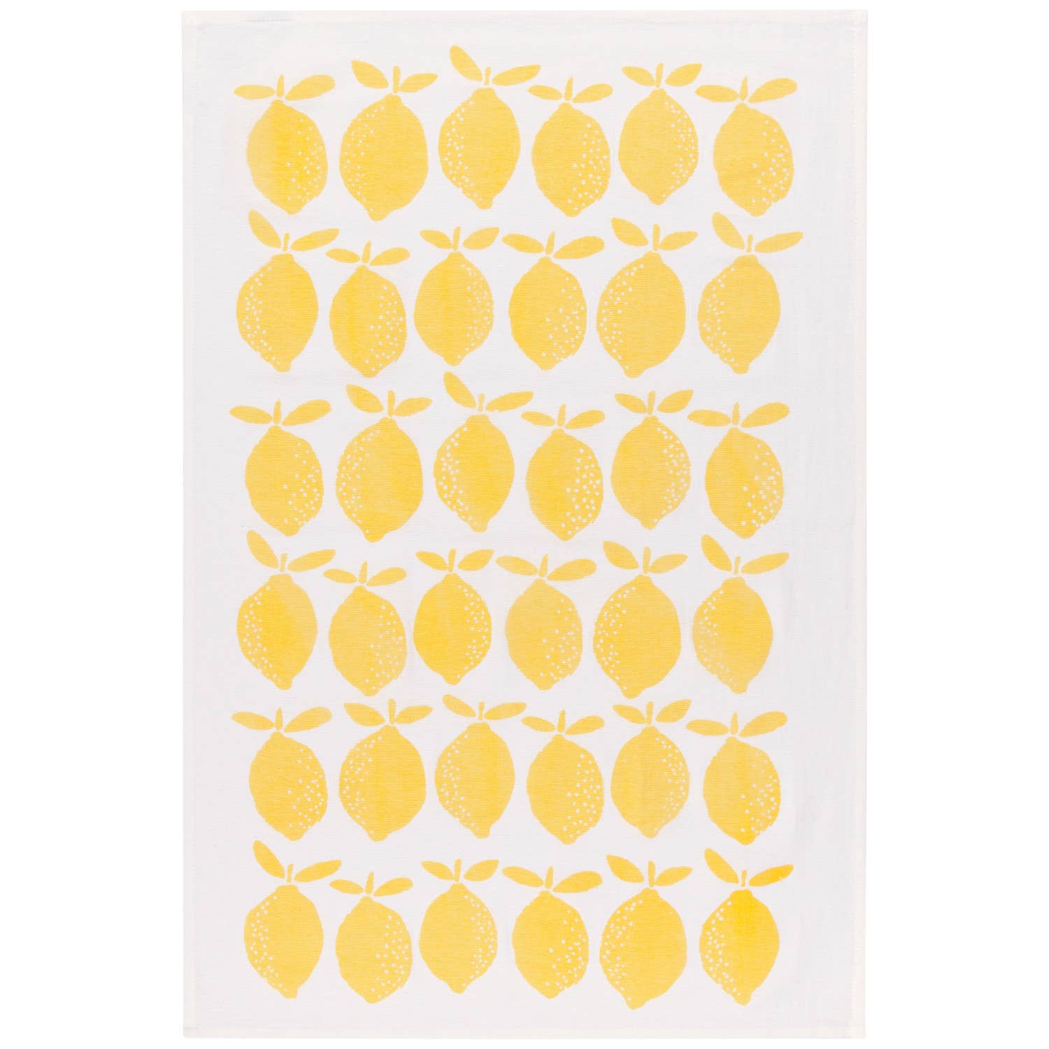 Lemon Print Yellow Floursack Dishtowels Set of 2