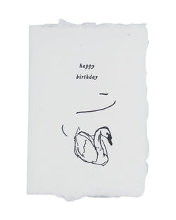 swan happy birthday card