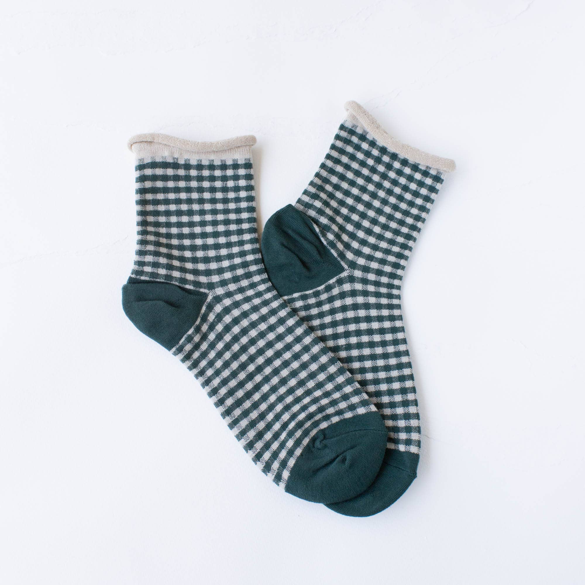Picnic Mid Crew Socks: Oatmeal Red