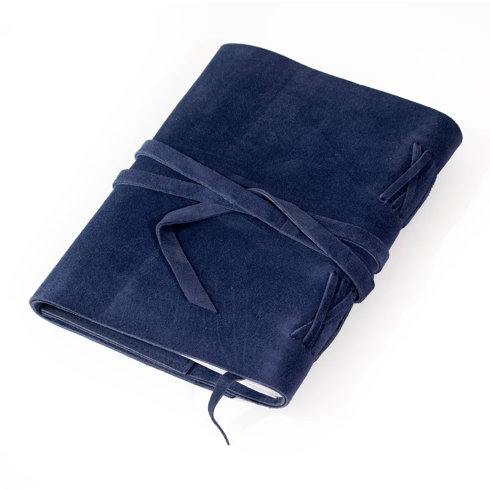 Suede Journal W/ Organic Cotton Paper Large: Dark Blue
