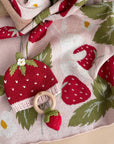 Strawberry Bunny Organic Cotton Baby Blanket