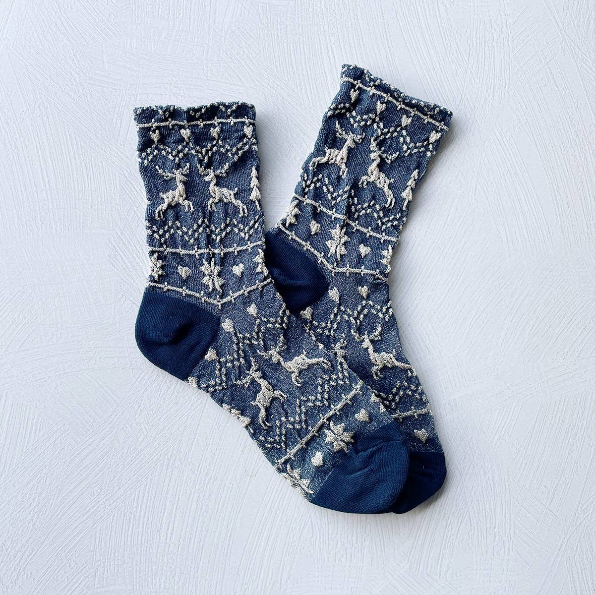 Christmas Glitter Casual Crew Socks: Dark Brown