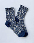 Christmas Glitter Casual Crew Socks: Dark Brown