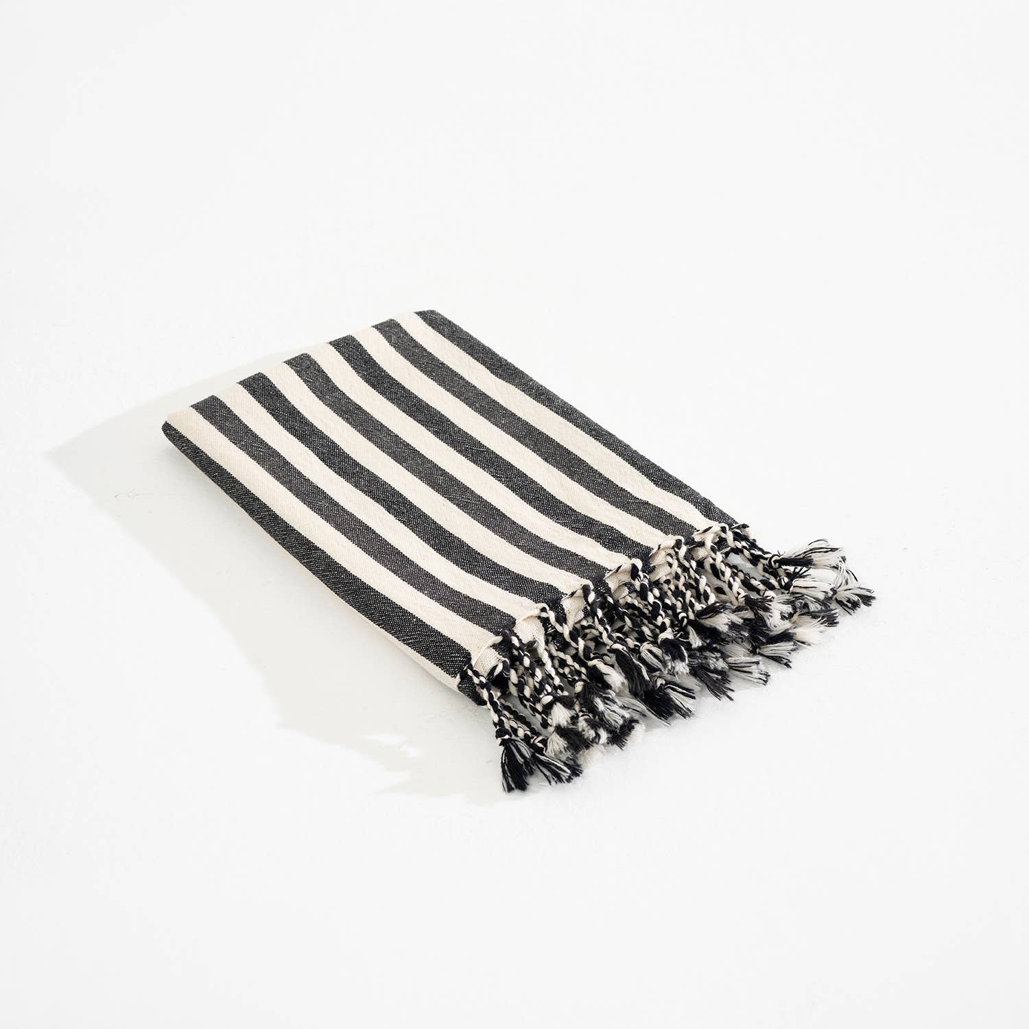 Light Weight 100% Cotton Beach Towels - Black/Cream