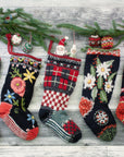 Edelweiss Christmas Stocking – Alpine Floral Design: Black