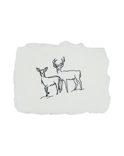 doe and buck deer art print