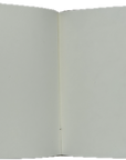 Open artisan journal with blank handmade paper pages