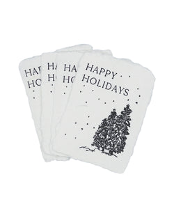 snowy trees happy holidays petite note card