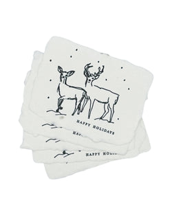 deer in snow happy holidays petite note card