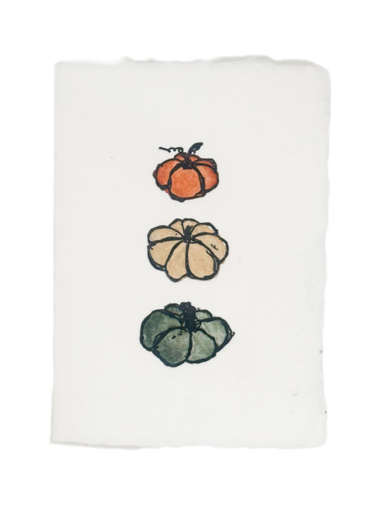 NEW! Hand-Painted Pumpkin Stack Card