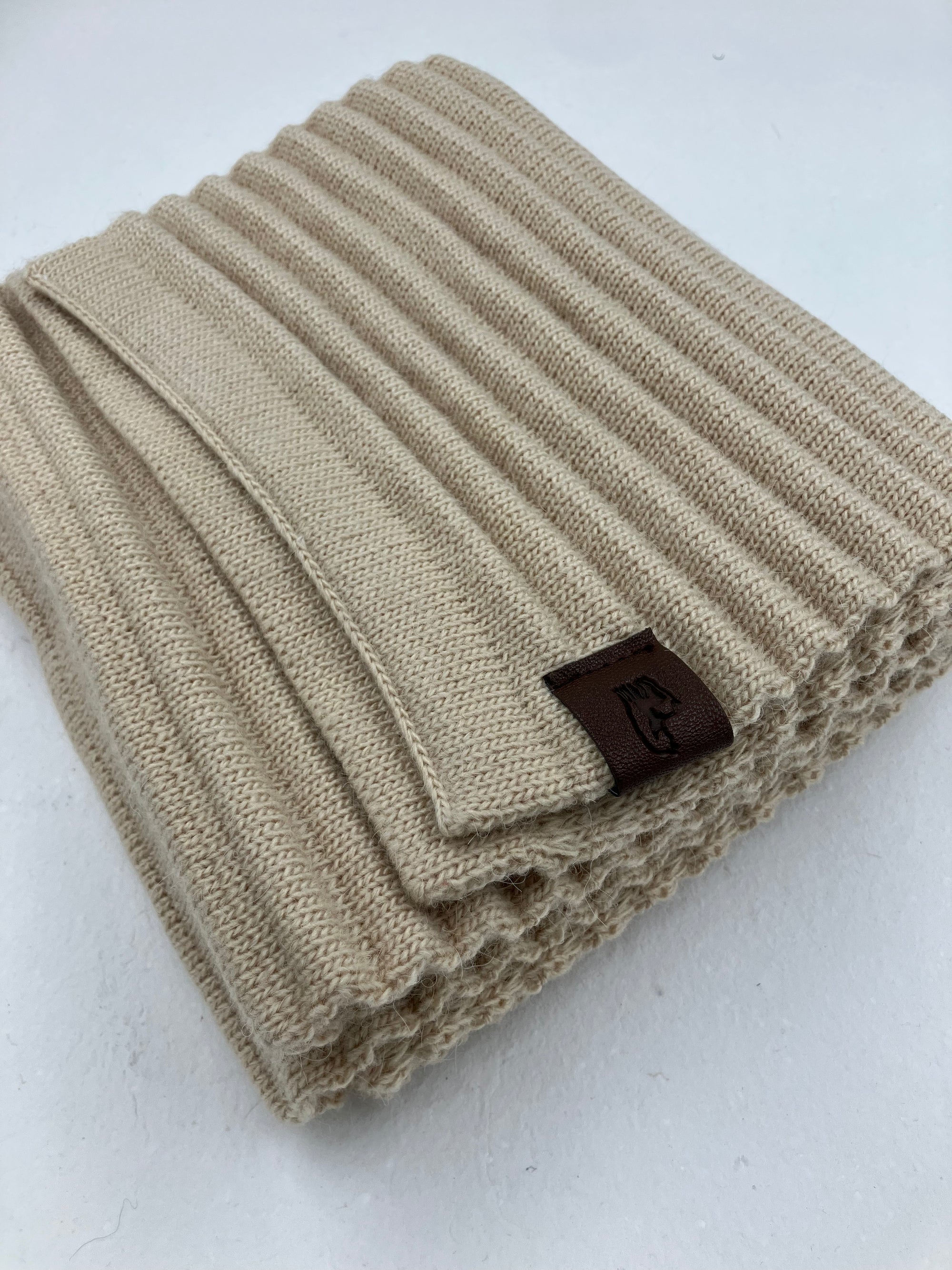 100% Baby Alpaca Accordion Scarf  Solid Color 9" x 78"