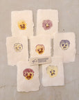 real pansy imprint note card
