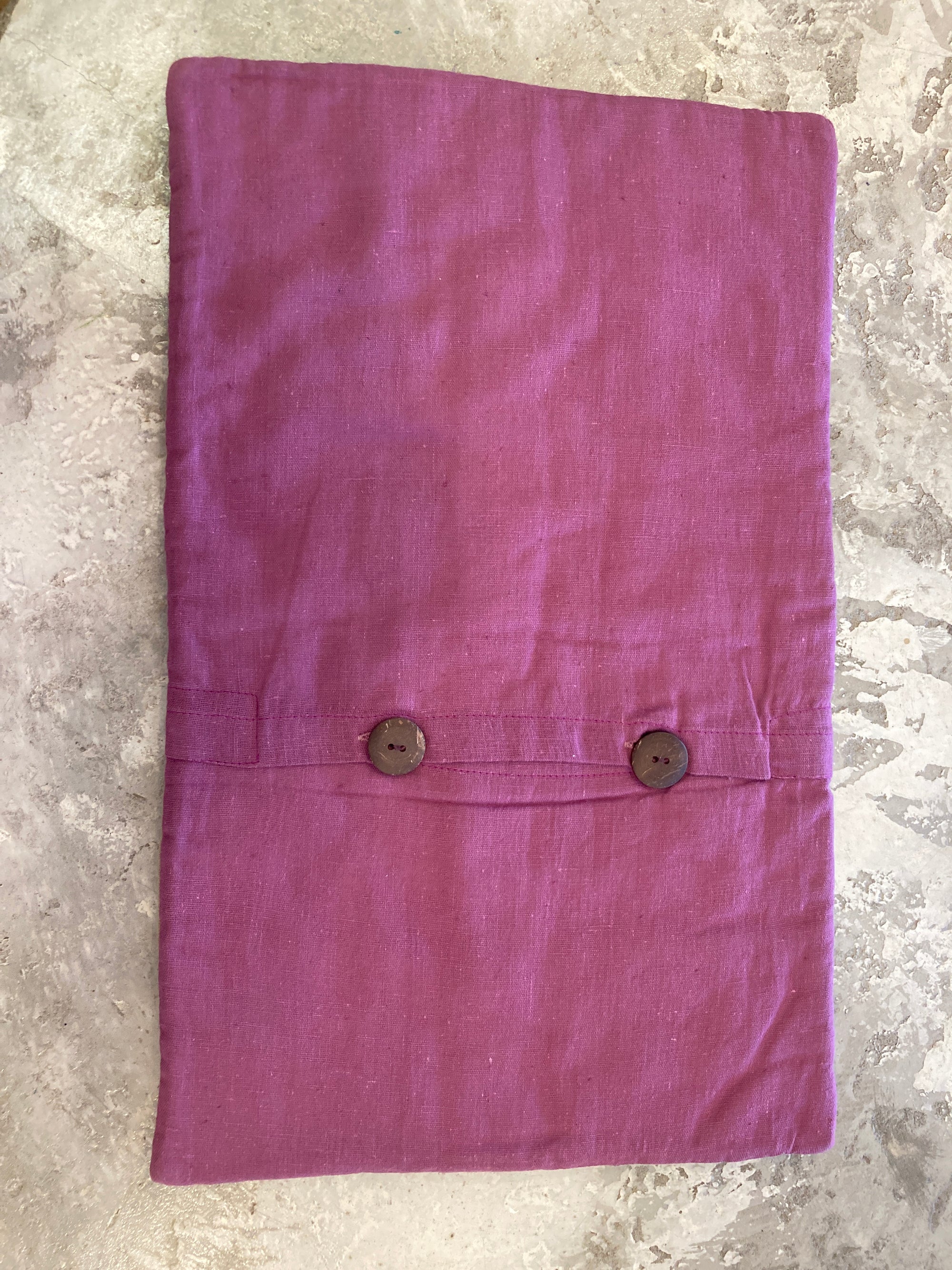 Botanically Dyed Quilted Patchwork Handloom Organic Cotton Pillow Cover 12x20