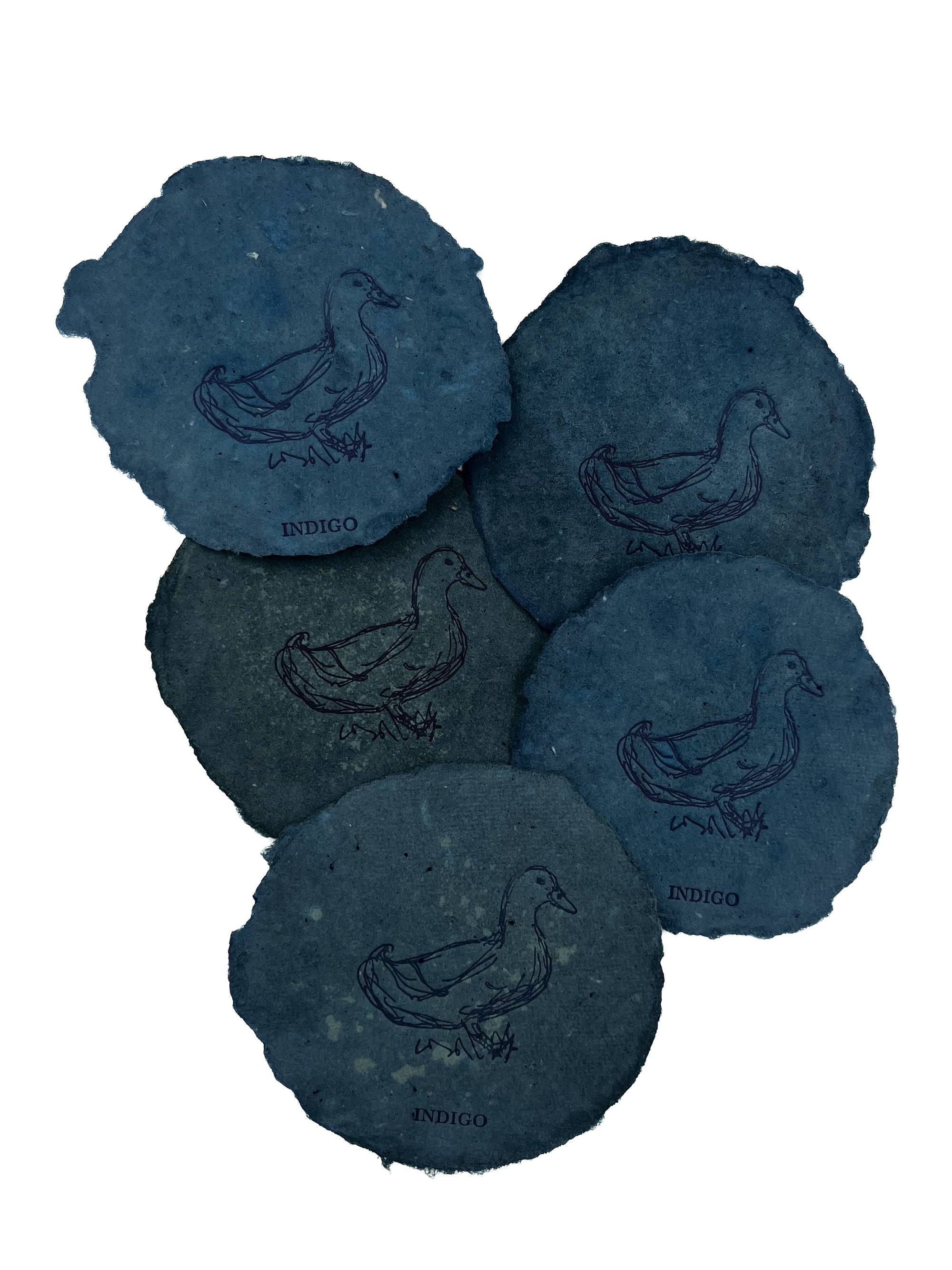Indigo 2x4 Handmade Paper with Custom Letterpress