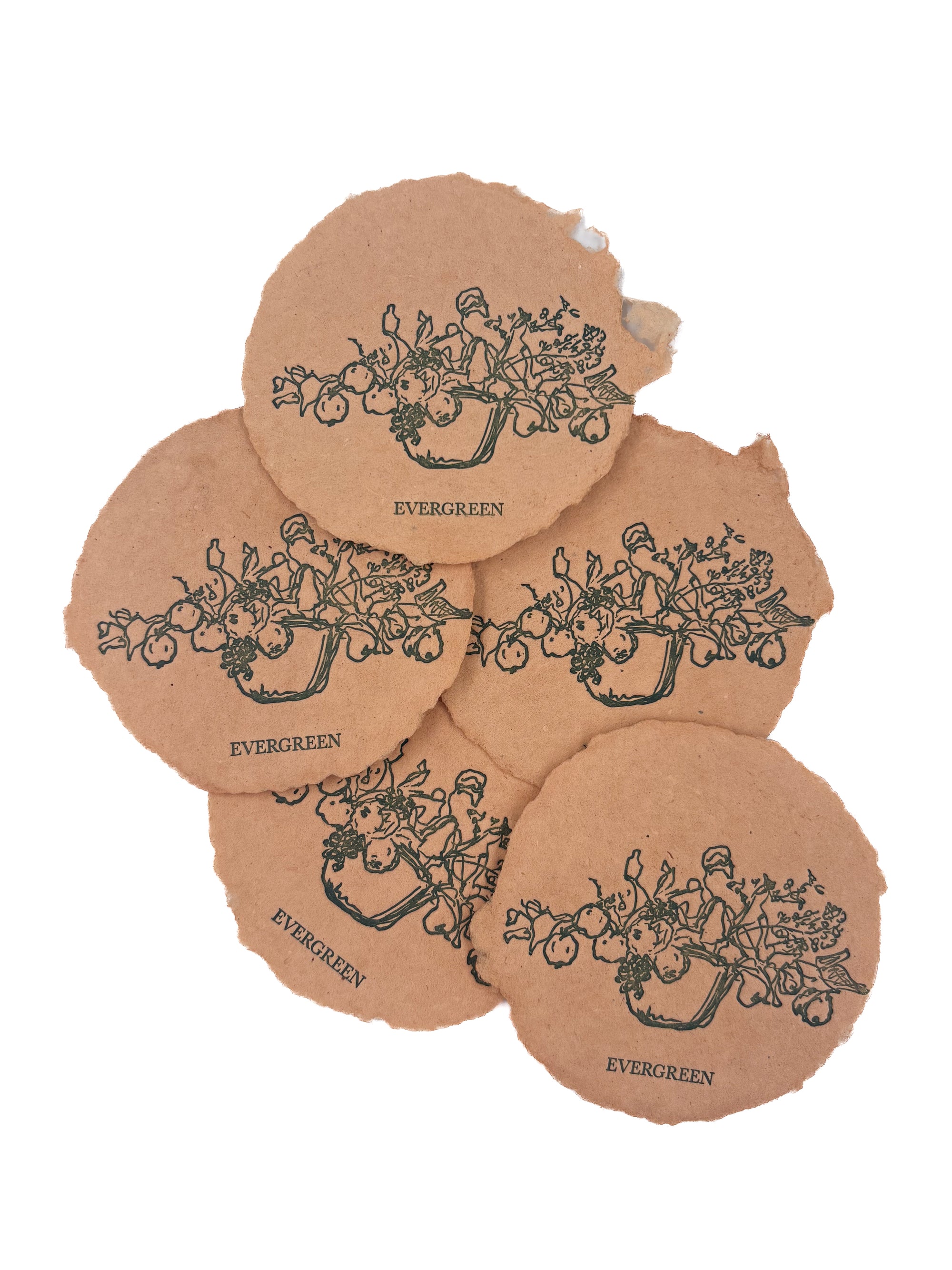 Terra Cotta 3x4 Handmade Paper with Custom Letterpress