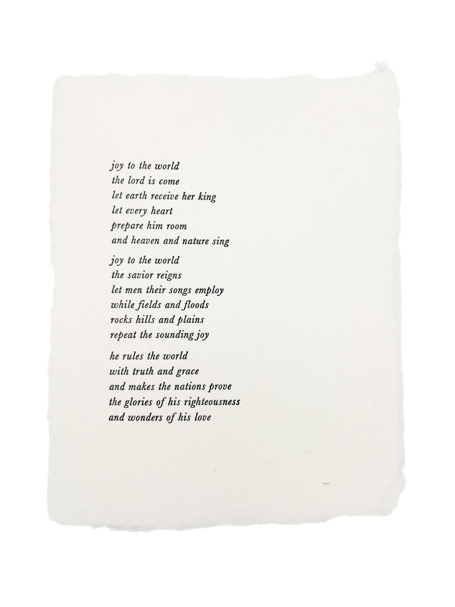 joy to the world lyrics art print