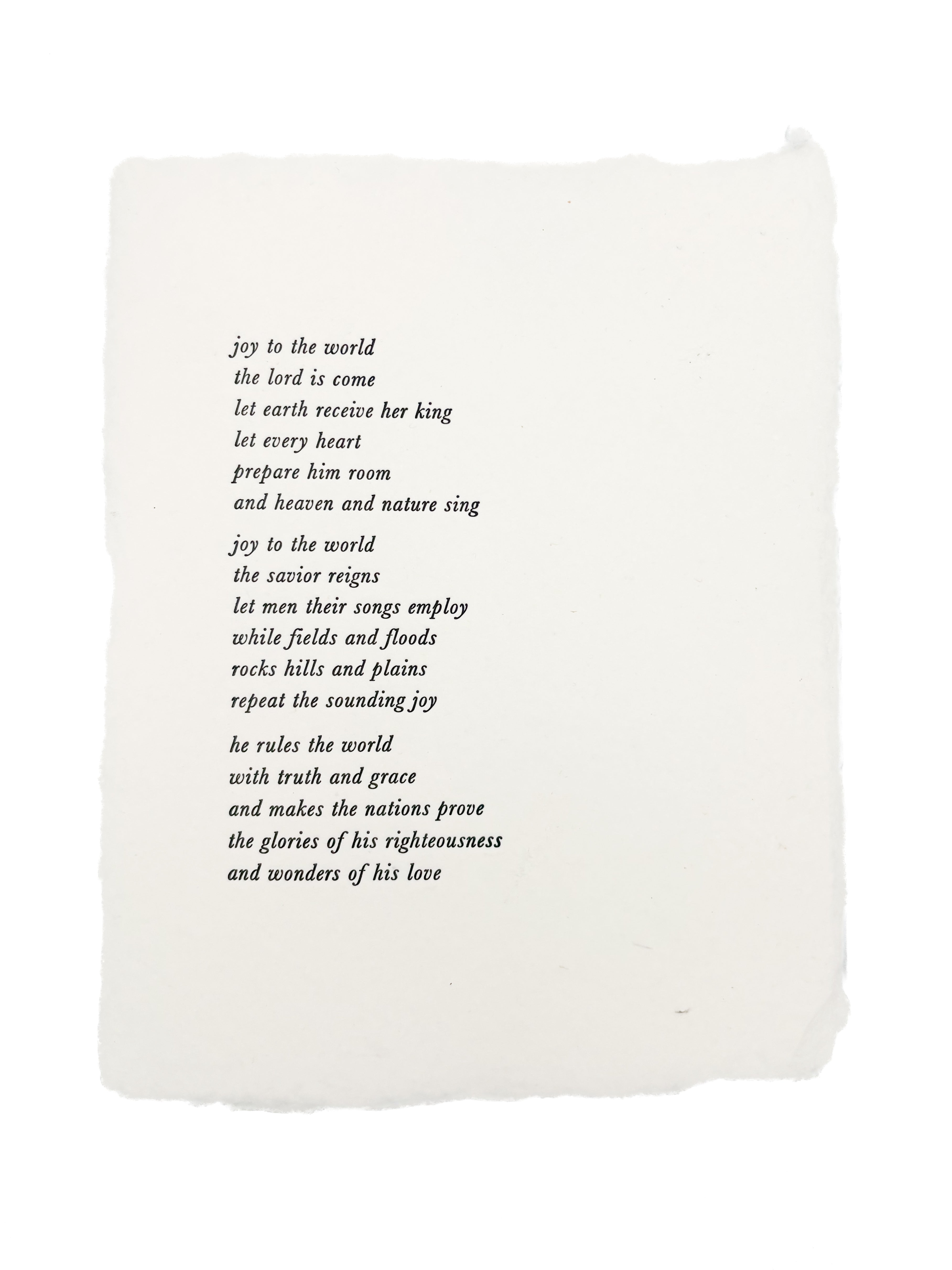 joy to the world lyrics art print