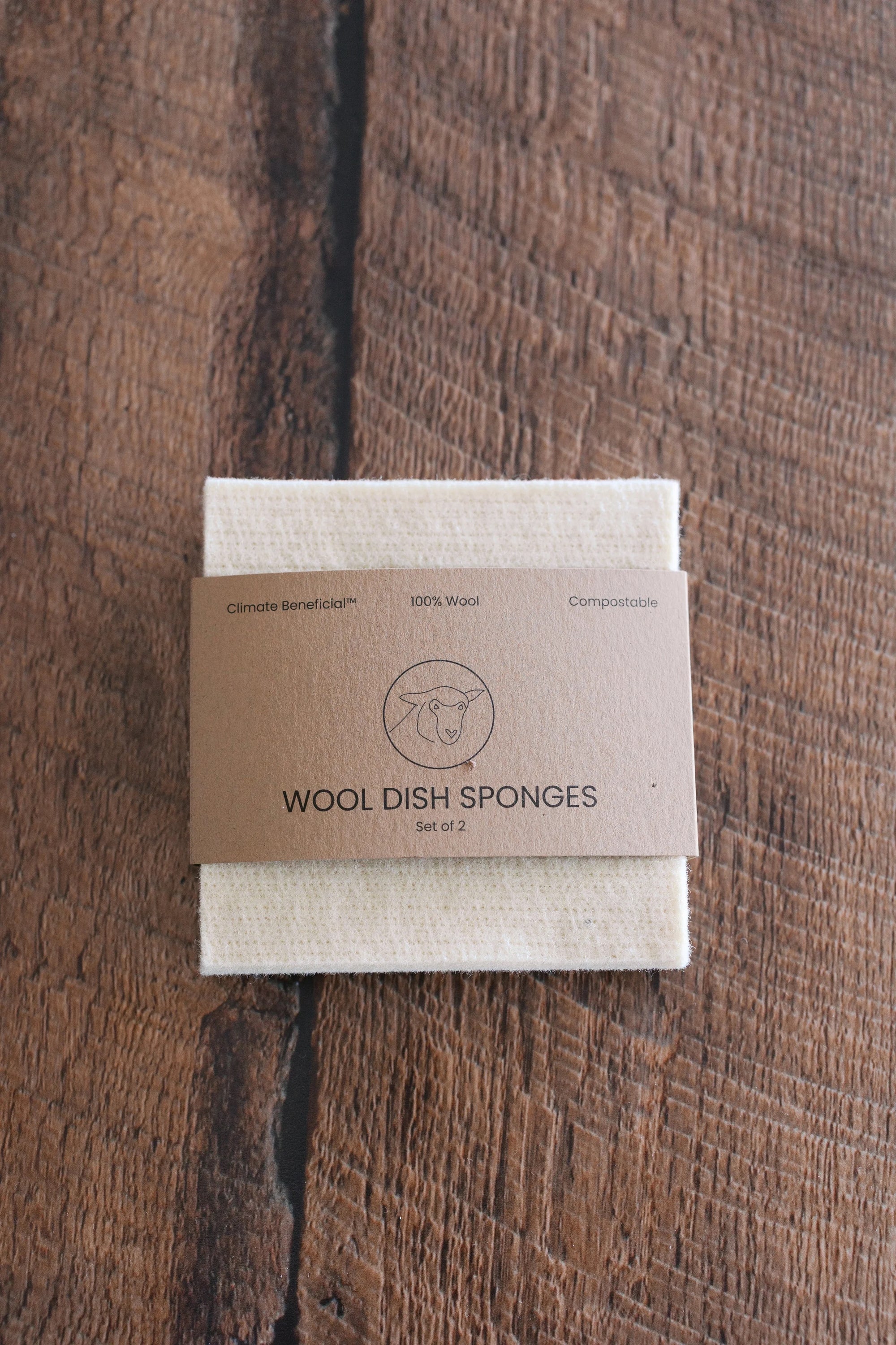 100% Wool Dish Sponges - Individual