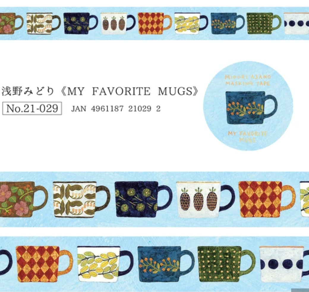 Washi Tape with assorted mug designs