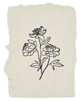 peony stems note card