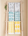 Lemon Print Yellow Floursack Dishtowels Set of 2