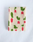 Radish Kitchen Towel, Garden Tea Towel, Handprinted