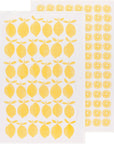 Lemon Print Yellow Floursack Dishtowels Set of 2