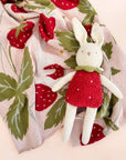 Strawberry Bunny Organic Cotton Baby Blanket