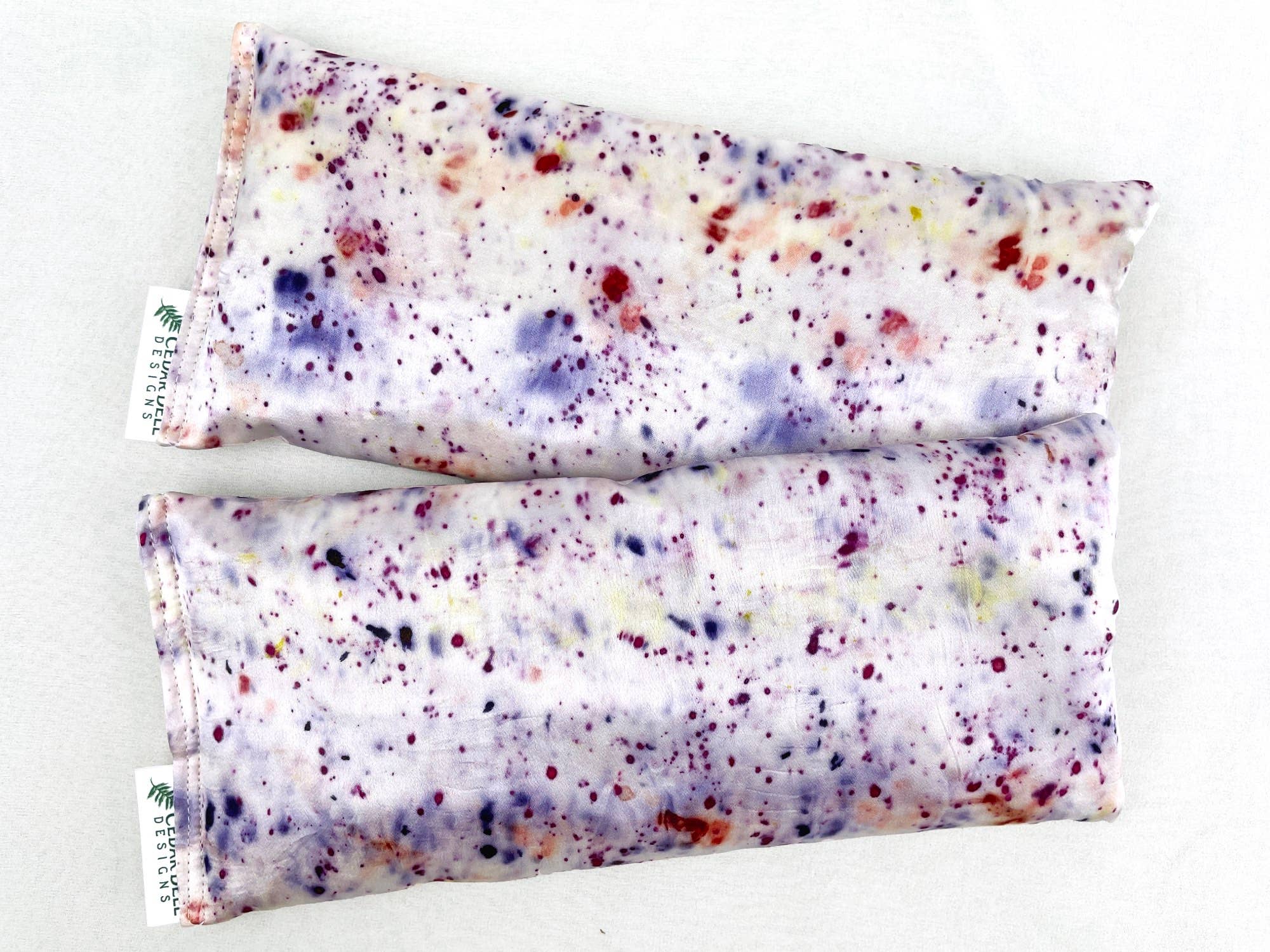 Naturally Dyed Silk Eye Pillow with Organic Filling: Multicolor Speckes
