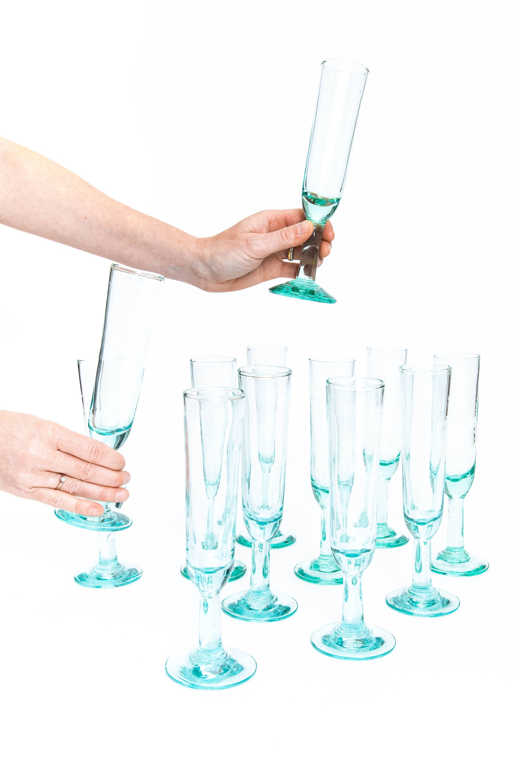 Handblown Champagne Flute Glass