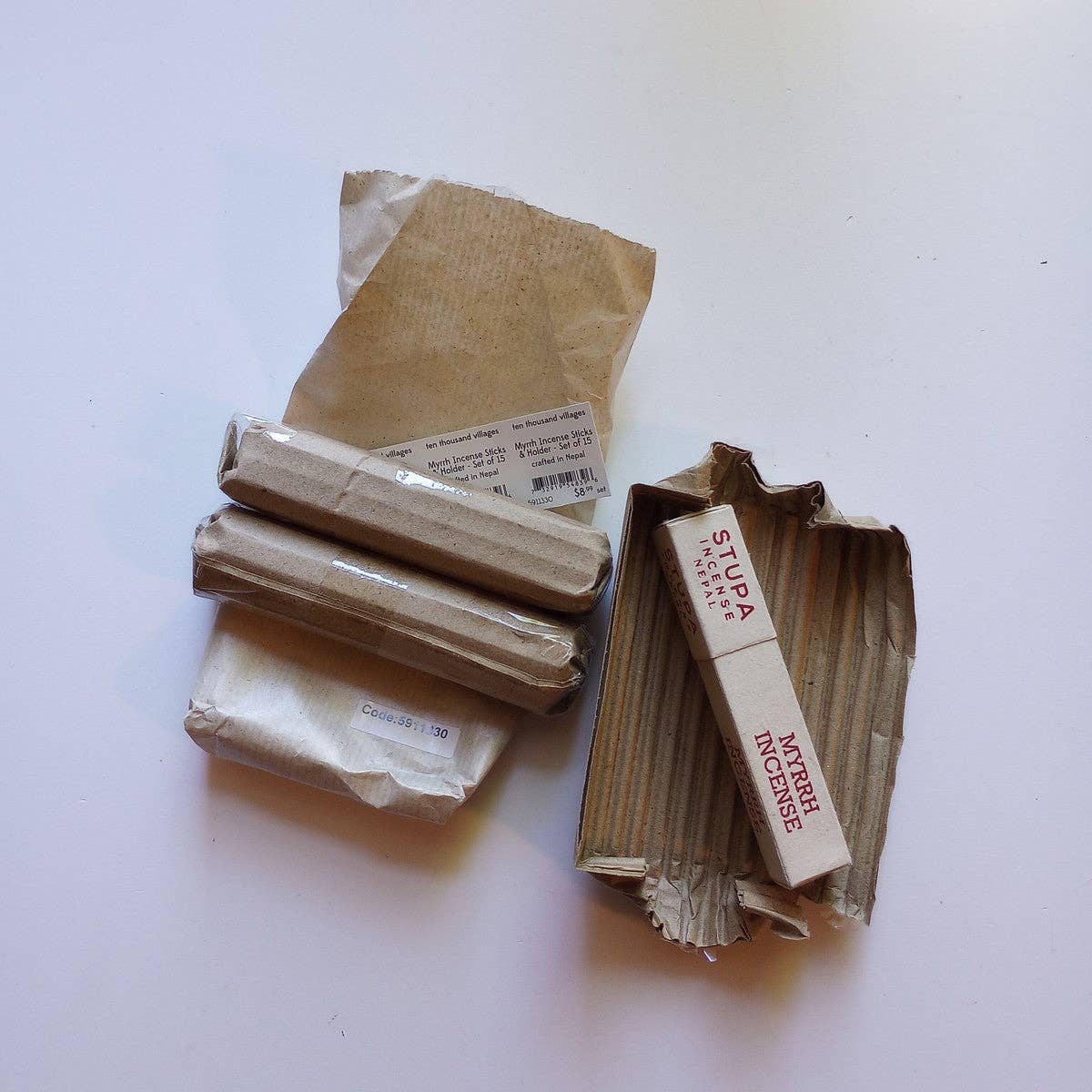 Myrrh Incense Sticks &amp; Holder - Set of 15