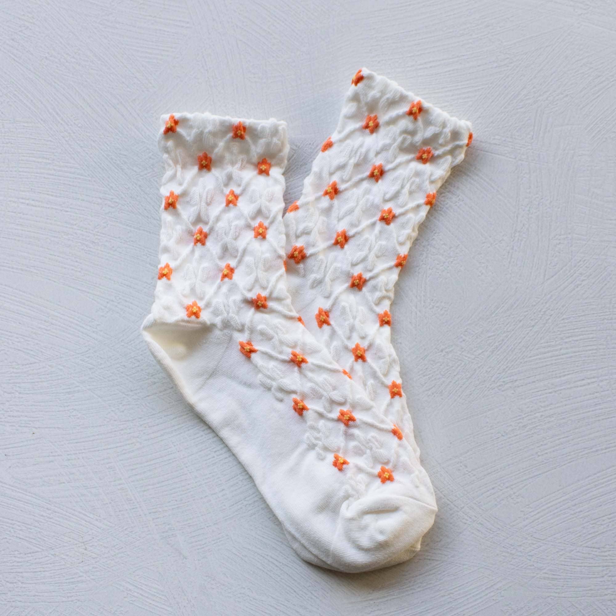 Blossom Casual Socks: Lilac/Ivory